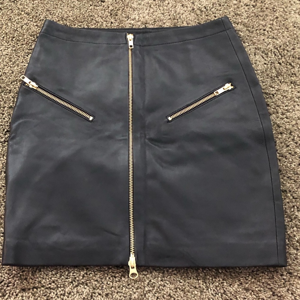 MLM Black Leather Skirt